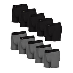 NWT Rustler Wrangler Cotton Stretch Boxer Briefs Mens Gry/Blk LG 10 PK L 36-38